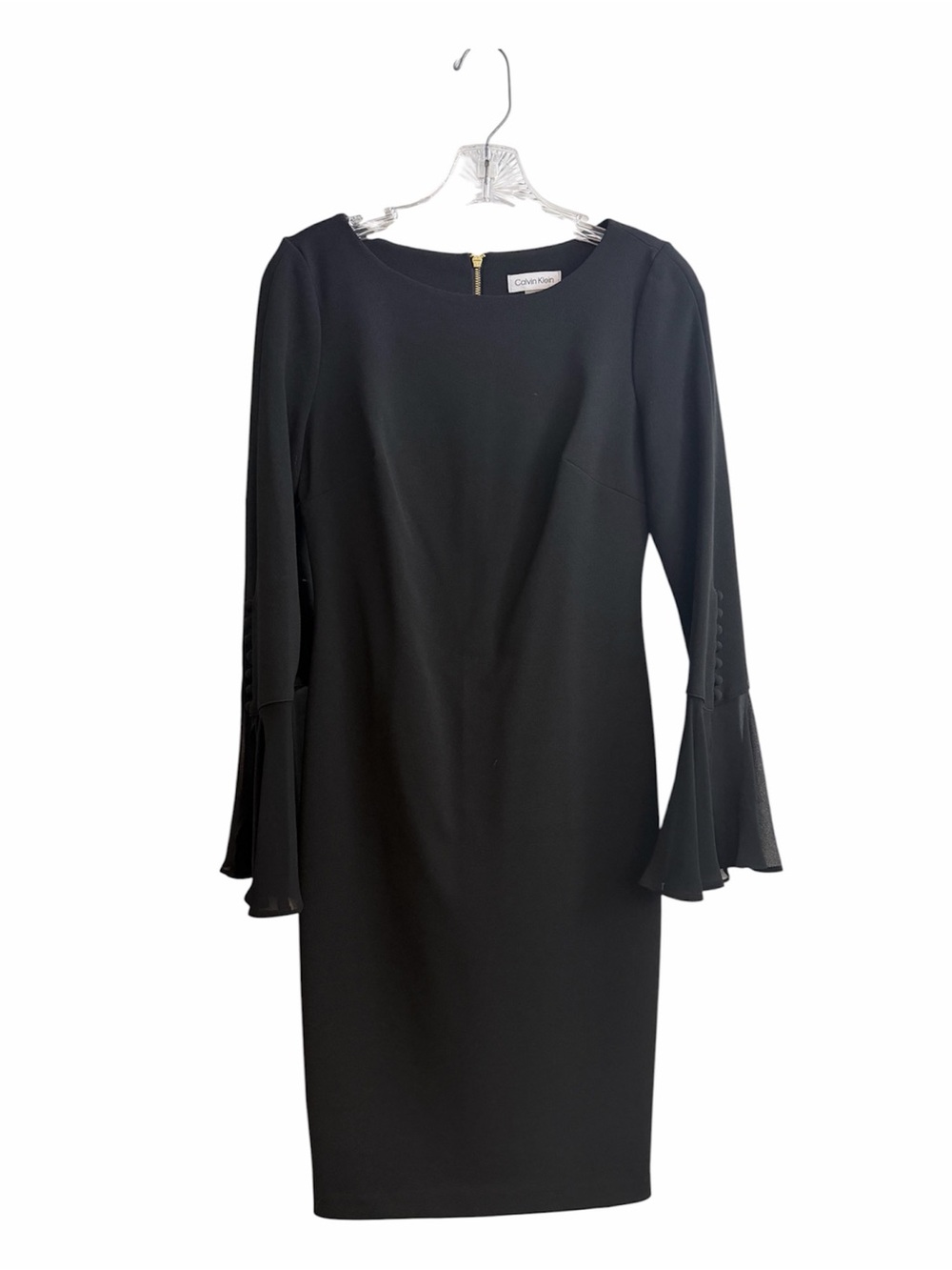 Calvin Klein Elegant Black Long Sleeve Dress
